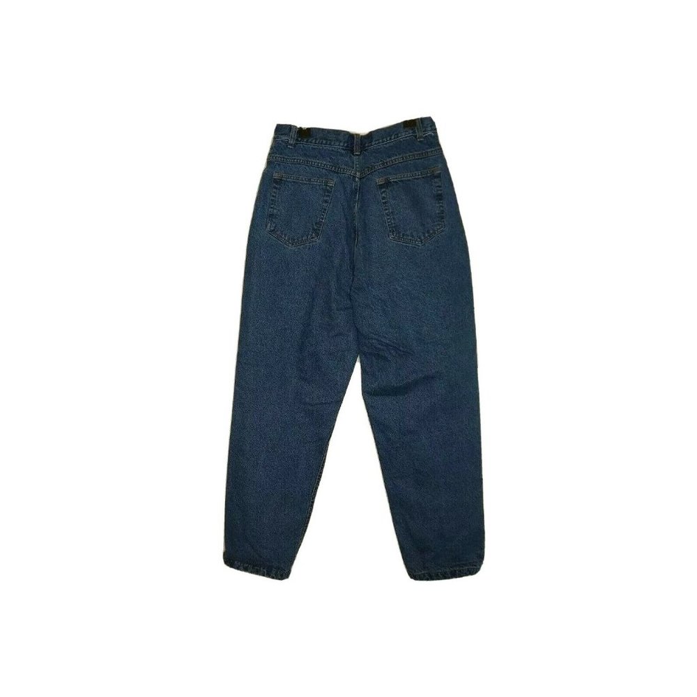 Burrry Lane (Sz 10-30"L) Flannel Insulated Straight Denim Blue High Rise Jeans